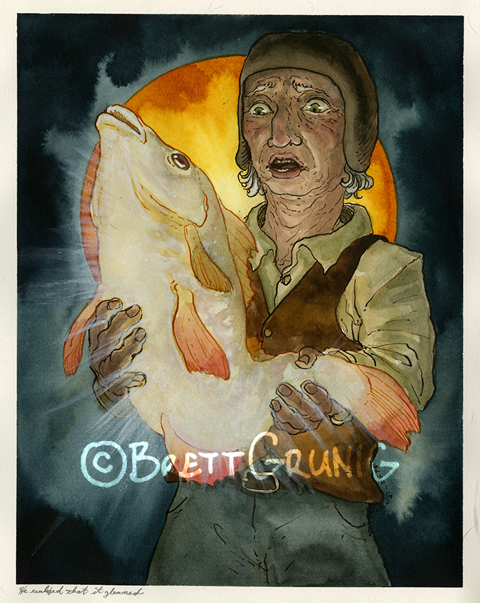 He realized that it gleamed.